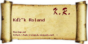 Kék Roland névjegykártya