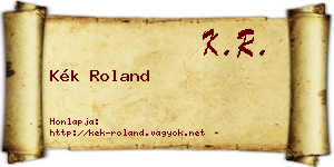 Kék Roland névjegykártya